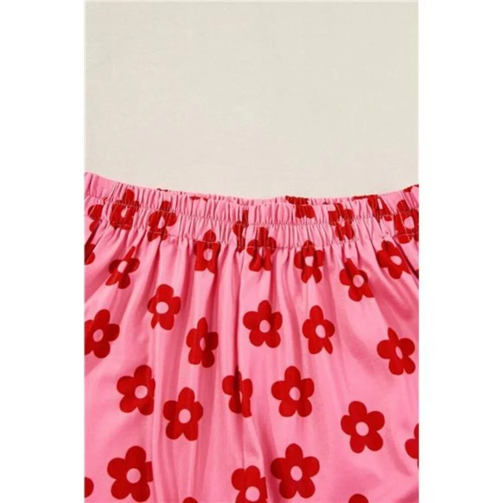Floral Cropped Tee and Shorts Lounge Set
